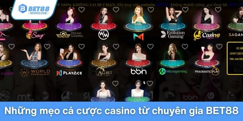 Những mẹo cá cược casino Bet88 từ chuyên gia